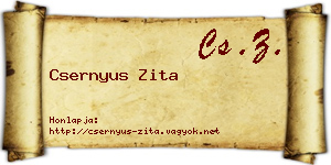 Csernyus Zita névjegykártya